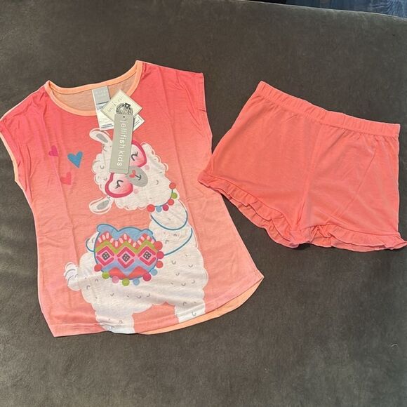 Girl’s Jellifish Kids Llama Pajama Set 3 Piece Size 10 NWT - Picture 4 of 14